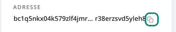 NodeCove payment page, the small copy icon next to the address framed